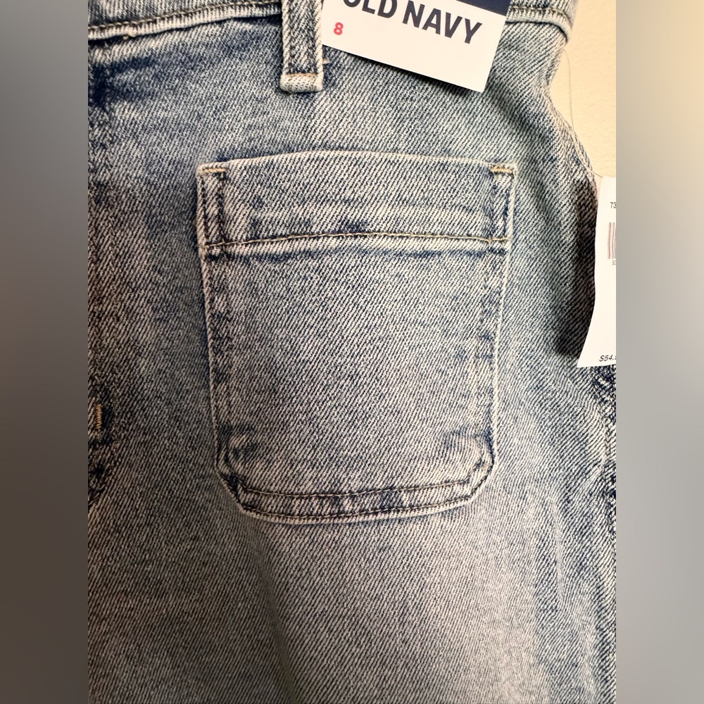 Old Navy Extra High Rise Wide Leg Jeans Light Wash NWT Size 8 - Picture 4 of 6